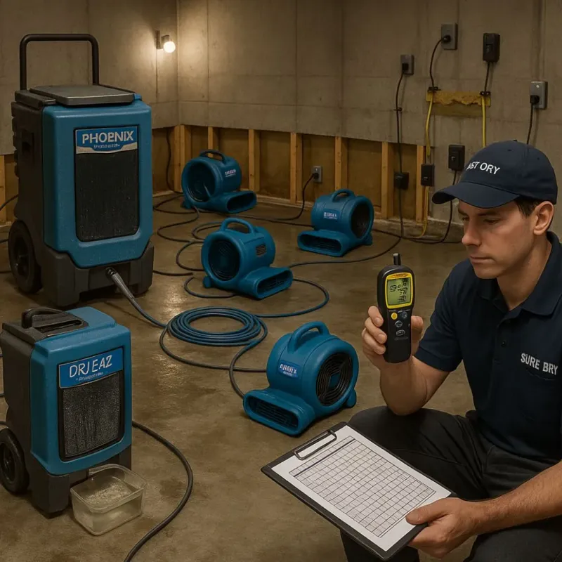 Structural Drying and Dehumidification process in New Sarpy, LA